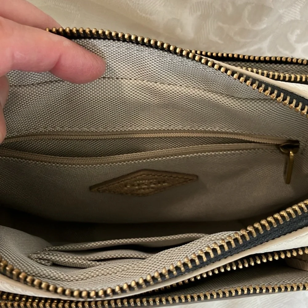 Fossil Campbell Sling Bag in Metallic Gold EUC - Picture 9 of 12